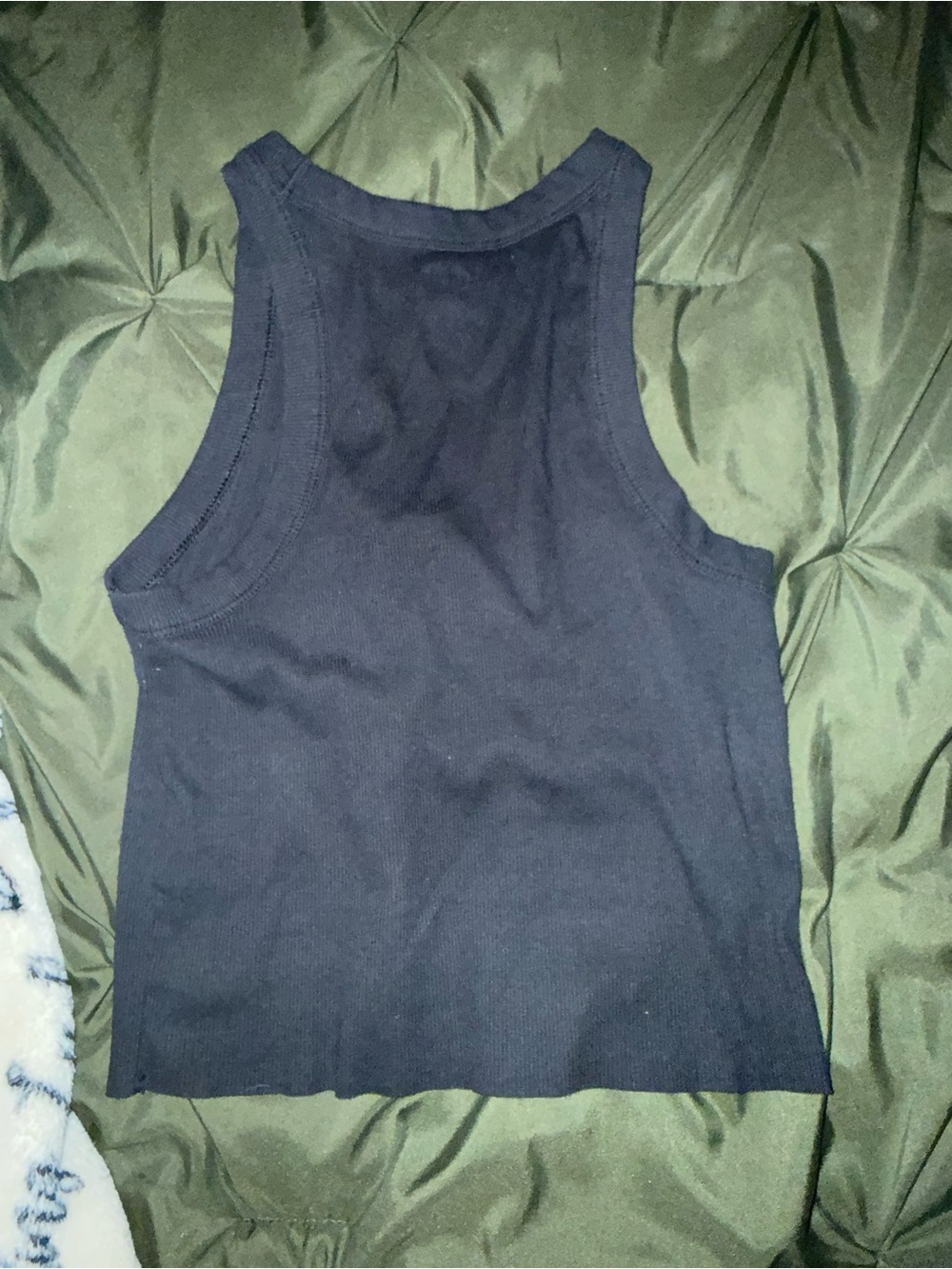 SO Black Ribbed Racerback Crop Tank - Picture 3 of 3